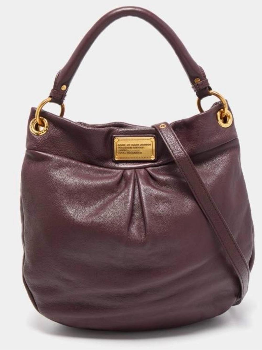Marc by Marc Jacobs Plum Leather Hobo with Gold Hardware - Picture 2 of 6